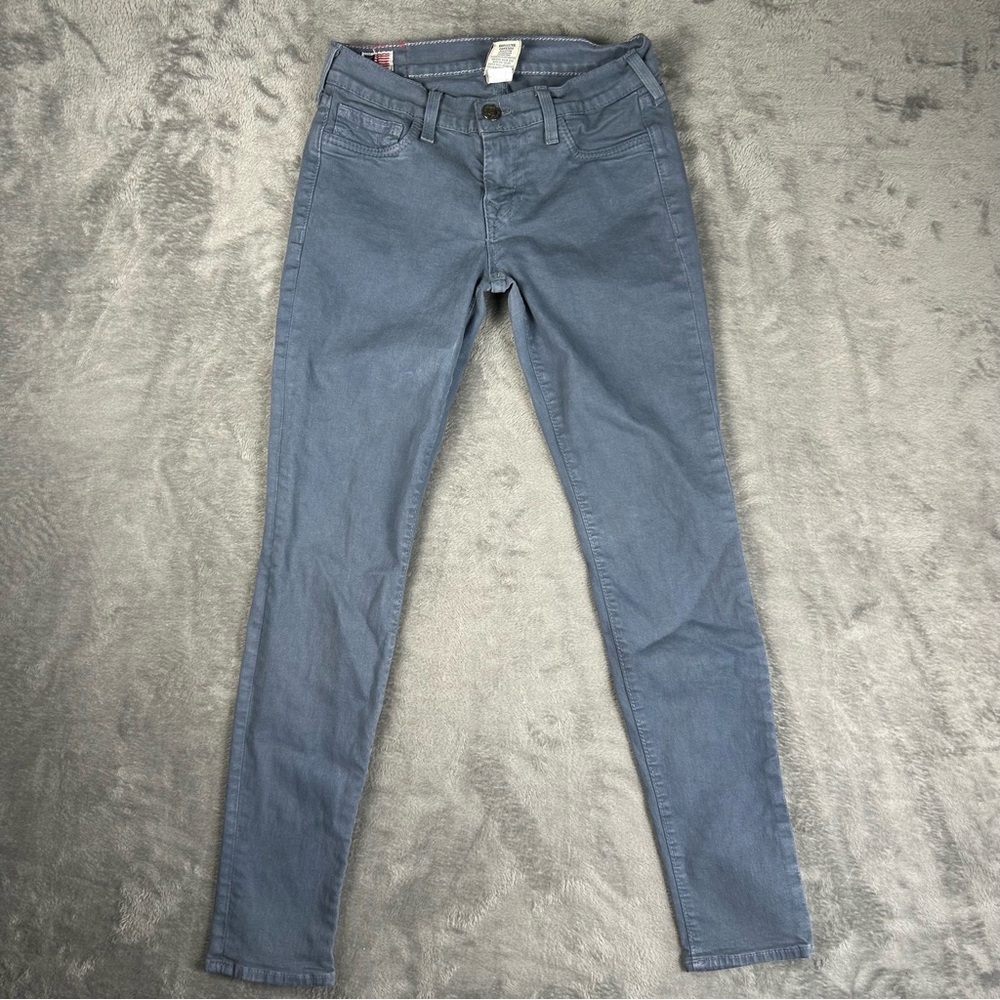 True Religion Jeans Women's 27 (27x28) Blue Gray Skinny Denim Y2K Made in USA